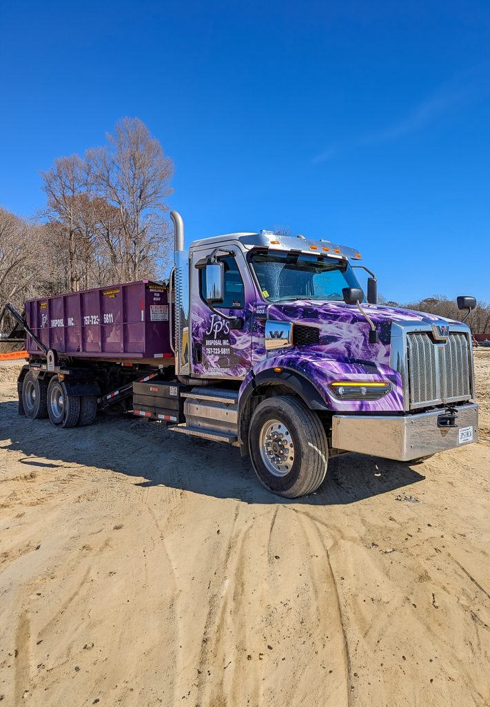 JP's Disposal purple truck